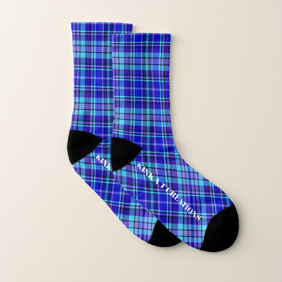 ($29.04) Socks: Blue Plaid