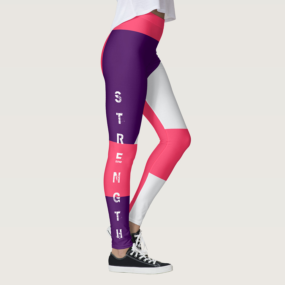 ($77.05) Hand Sewn Leggings: Strength (pink)
