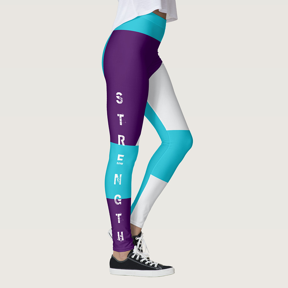 ($77.05) Hand Sewn Leggings: Strength (turquoise)