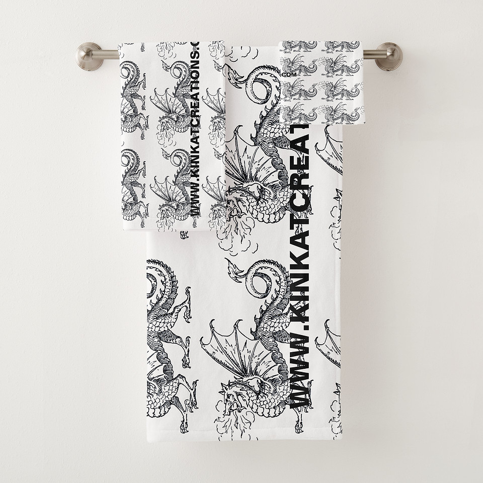 ($63) Bath Towel Set: Smoke & Fire