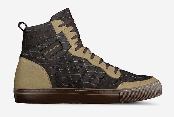 ($229) Retro Basketball High Tops: KROX tan