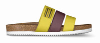($169) Striped Strap Sandals: Trojan