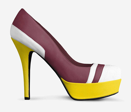 ($219) Striped Platform Pumps: Trojan