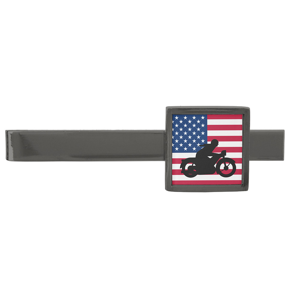 ($37.85) Modern Neck Tie Bar Gunmetal Finish: Freedom Racer '76
