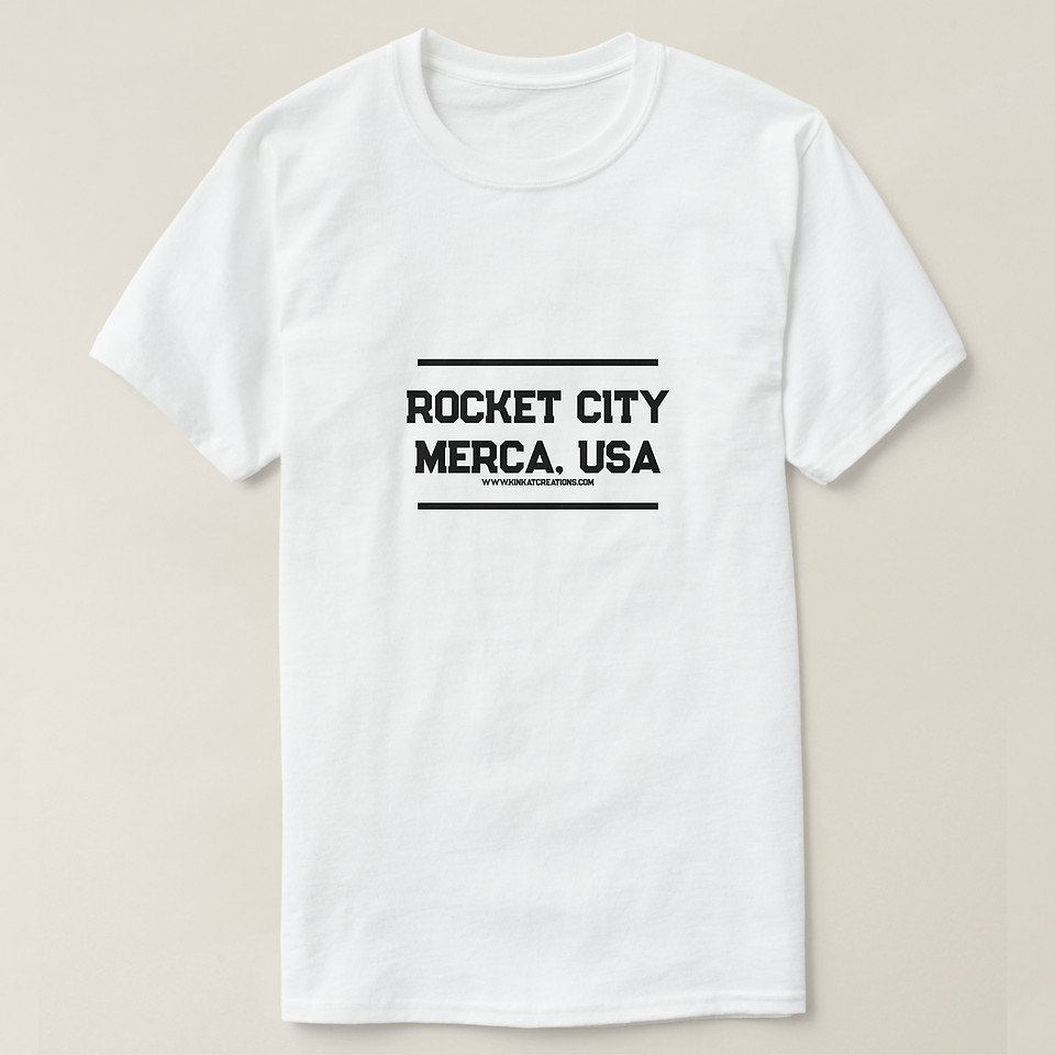 ($25) Basic T-Shirt (men's): Rocket City Merca, USA