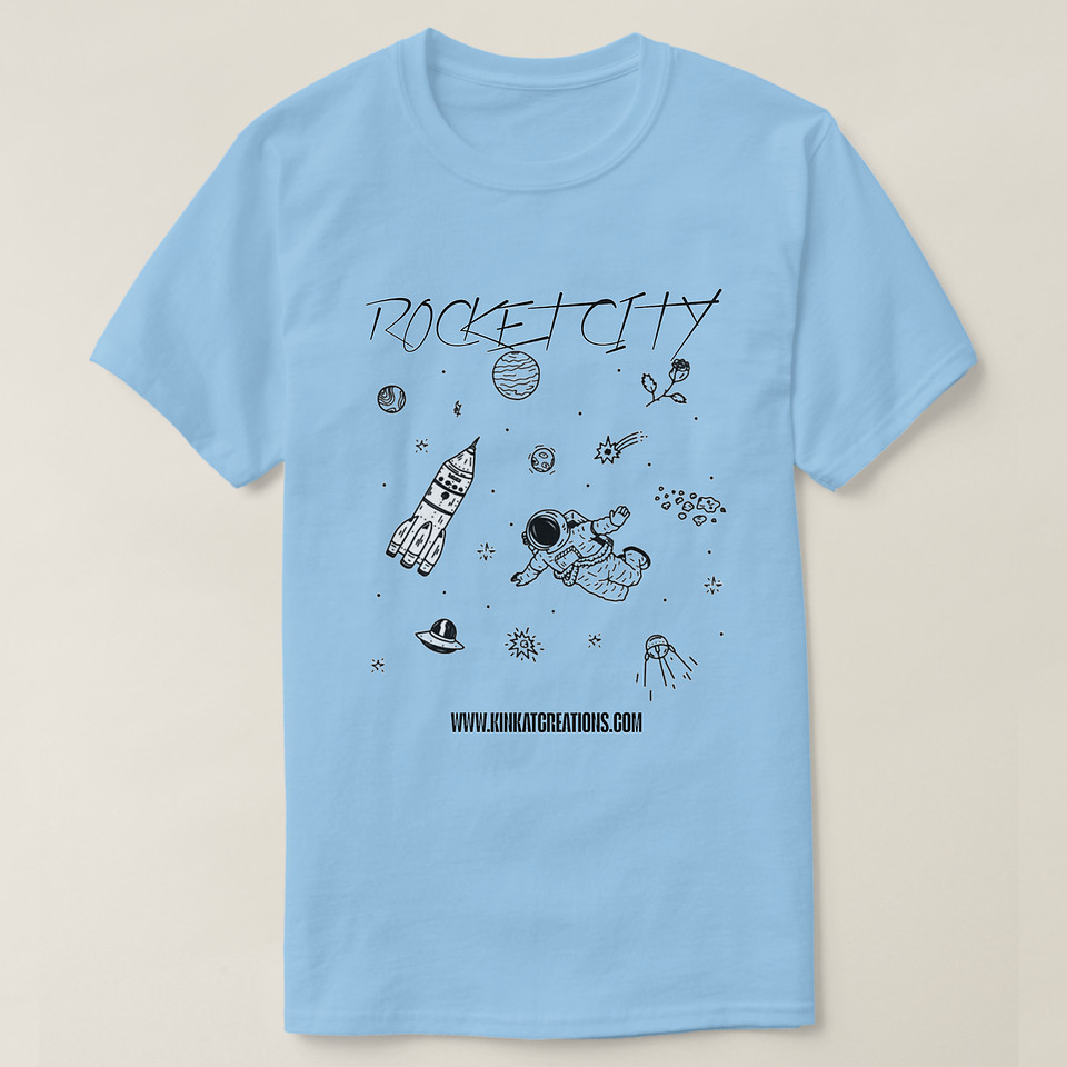 ($25) Basic T-Shirt (men's): Rocket City Drawings
