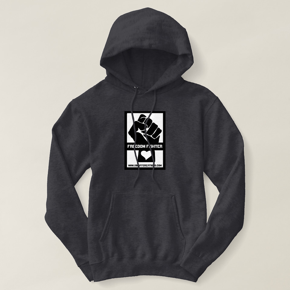 ($58.50) Women's Basic Hooded Sweatshirt: Freedom Fighter
