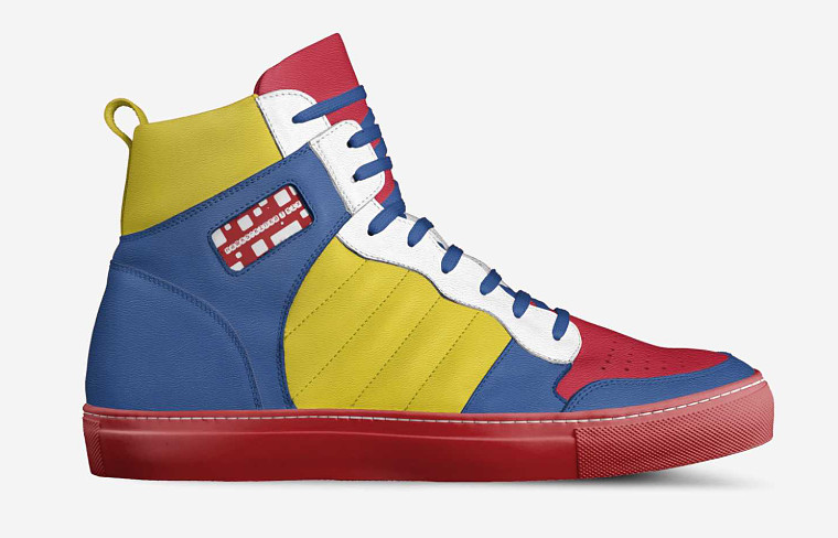 ($209) Retro Basketball High Tops:  Hawks (yellow)