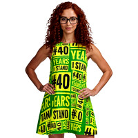 #40YEARSISTAND 40 Years I Stand: A-Line Dress (Green & Yellow)