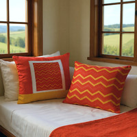 Brushed Polyester Accent Pillow: Zig Zaggers