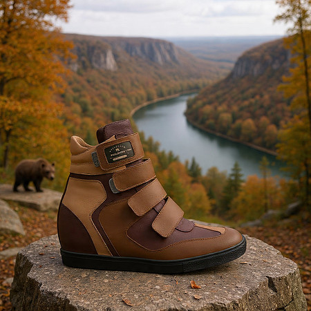 Velcro Wedge Sneakers: B3AR Brown