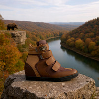 Velcro Wedge Sneakers: B3AR Brown