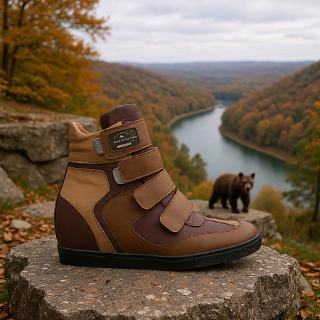 Velcro Wedge Sneakers: B3AR Brown