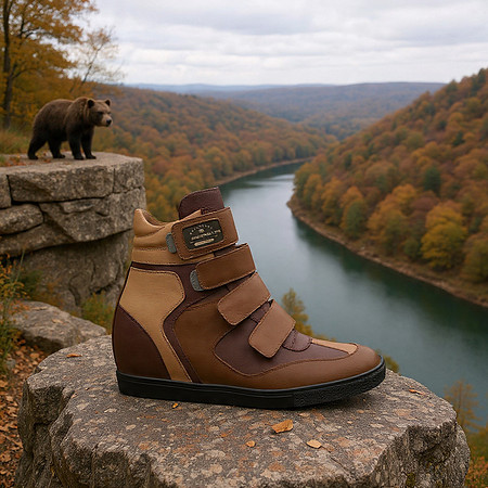 Velcro Wedge Sneakers: B3AR Brown