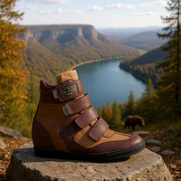 Velcro Wedge Sneakers: B3AR Cognac