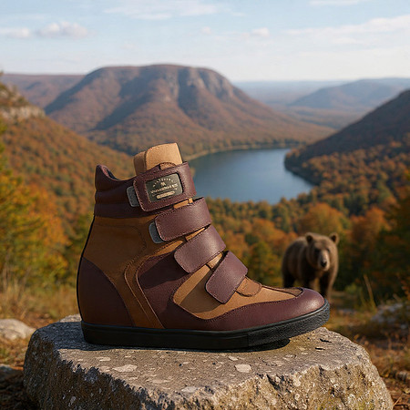 Velcro Wedge Sneakers: B3AR Cognac