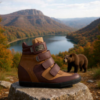 Velcro Wedge Sneakers: B3AR Cognac
