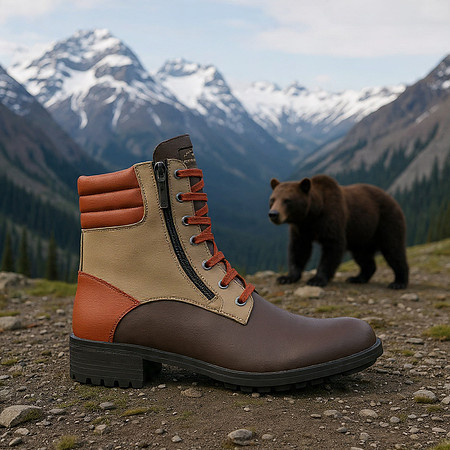 Zip Military Boots: B3AR Brown