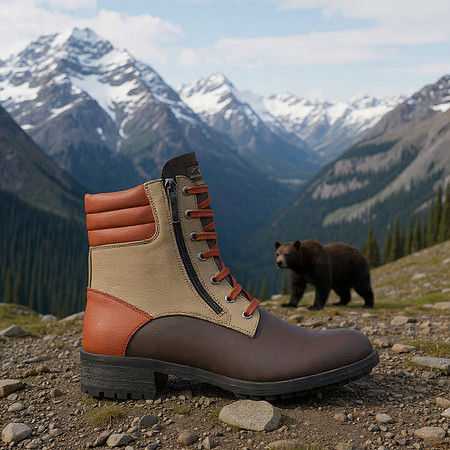 Zip Military Boots: B3AR Brown