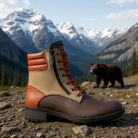 Zip Military Boots: B3AR Brown