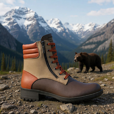 Zip Military Boots: B3AR Brown