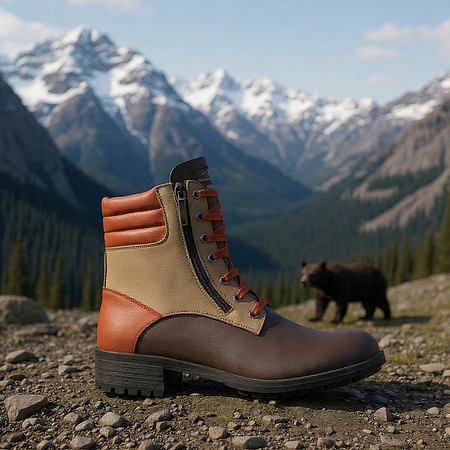 Zip Military Boots: B3AR Brown