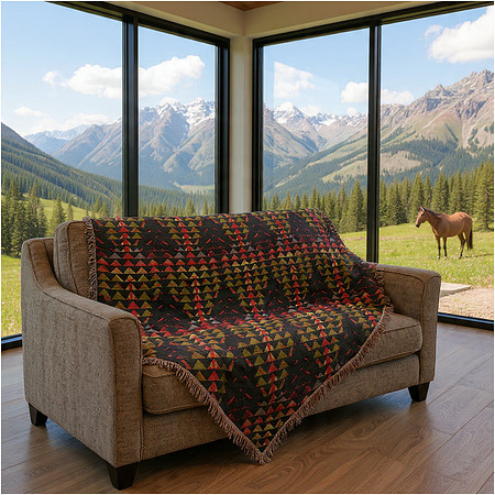 Frayed Throw Blanket: Fire Leaf ($98.15)
