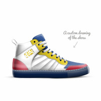 Retro Basketball High Top Shoes (Blue): Hawks