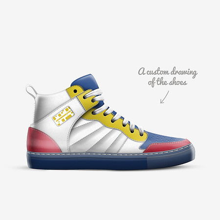 Retro Basketball High Top Shoes (Blue): Hawks