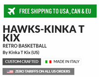 Retro Basketball High Top Shoes (White): Hawks