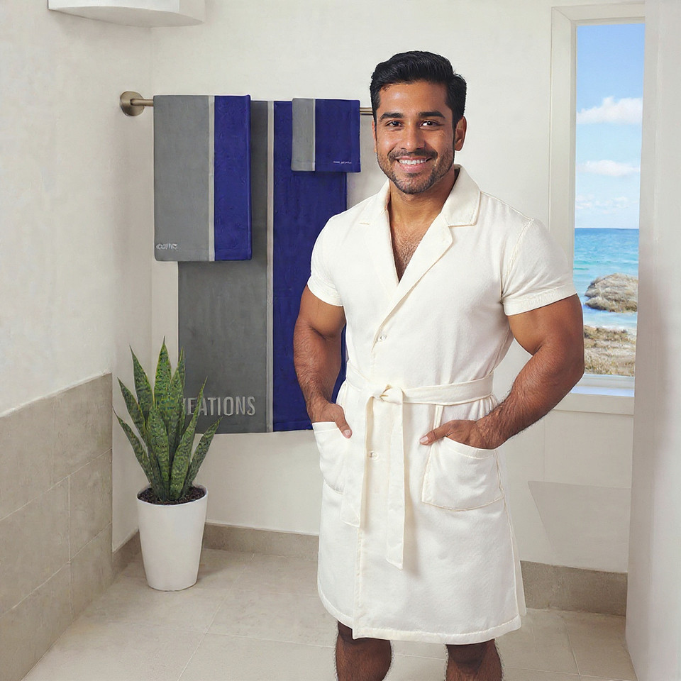 Bath Towel Set: Basic Blues