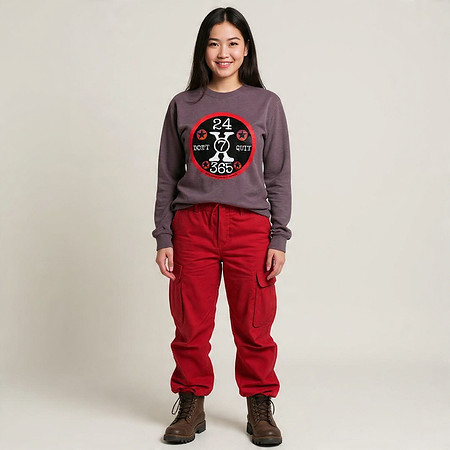 Tri-blend Long Sleeve Shirt (Maroon): 24x7x365 Don't Quit