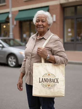 Cotton Tote Bag: Land Back Above & Below