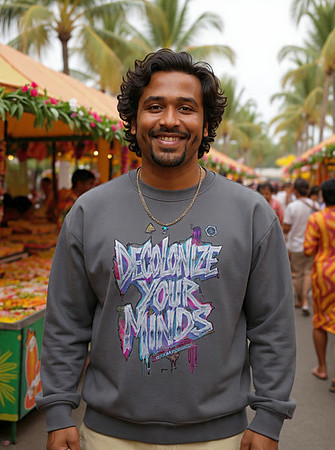 Premium Oversized Sweatshirt: Decolonize Your Minds '80's