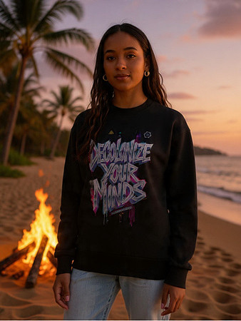 Premium Oversized Sweatshirt: Decolonize Your Minds '80's