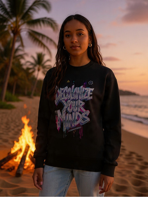 Premium Oversized Sweatshirt: Decolonize Your Minds '80's