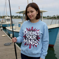 Decolonize Your Minds: Light Blue (fs) - Basic Sweatshirt