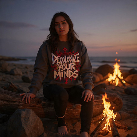Decolonize Your Minds: Dark Grey (fs) - Basic Sweatshirt
