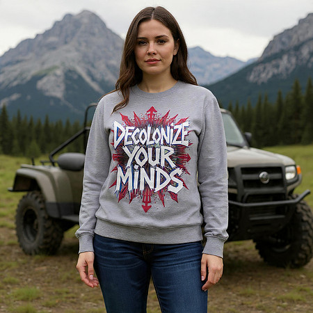 Decolonize Your Minds: Grey (fs) - Basic Sweatshirt