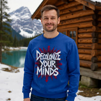 Decolonize Your Minds: Deep Royal (ms) - Basic Sweatshirt