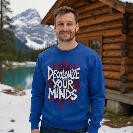 Decolonize Your Minds: Deep Royal (ms) - Basic Sweatshirt