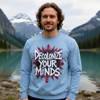 Decolonize Your Minds: Light Blue (ms) - Basic Sweatshirt