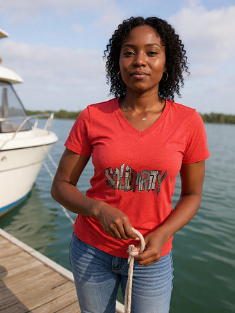 Fitted V-Kneck T-Shirt: Solidarity (1)