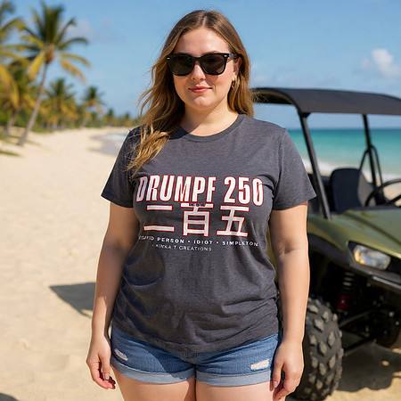 Drumpf 250 二百五 : Stupid Person Idiot Simpleton: Bella+Canvas Tri-blend T-Shirt (Solid Dark Grey)