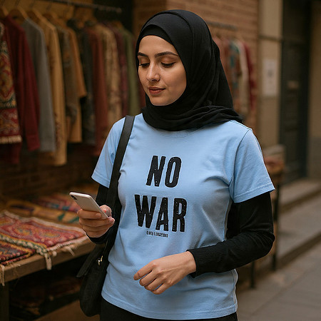 No War: Basic T-Shirt (Light Blue)