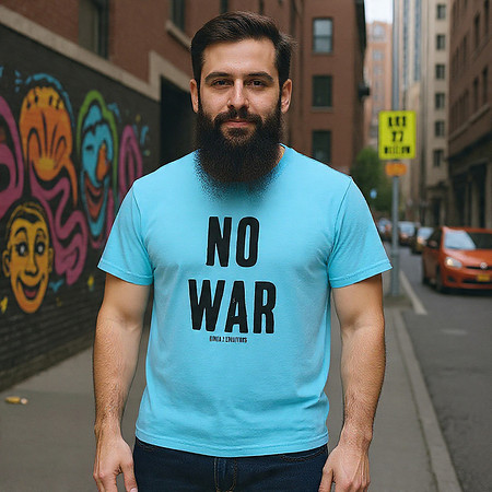 No War: Basic T-Shirt (Blue Horizon)