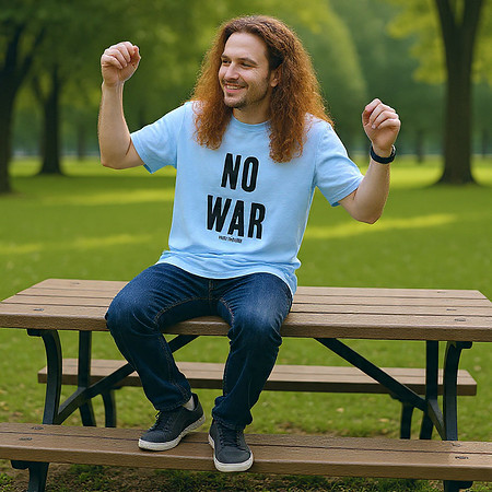 No War: Basic T-Shirt (Light Blue)