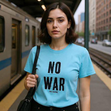 No War: Basic T-Shirt (Blue Horizon)
