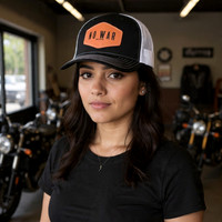 No War: Richardson 112 Hat (Leather Hexegon - Black/White)
