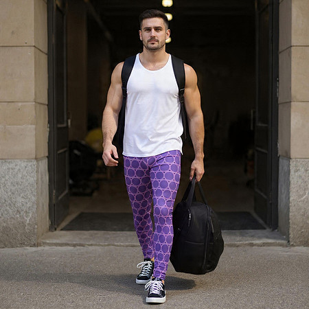Purple Circles: Hand Sewn Leggings